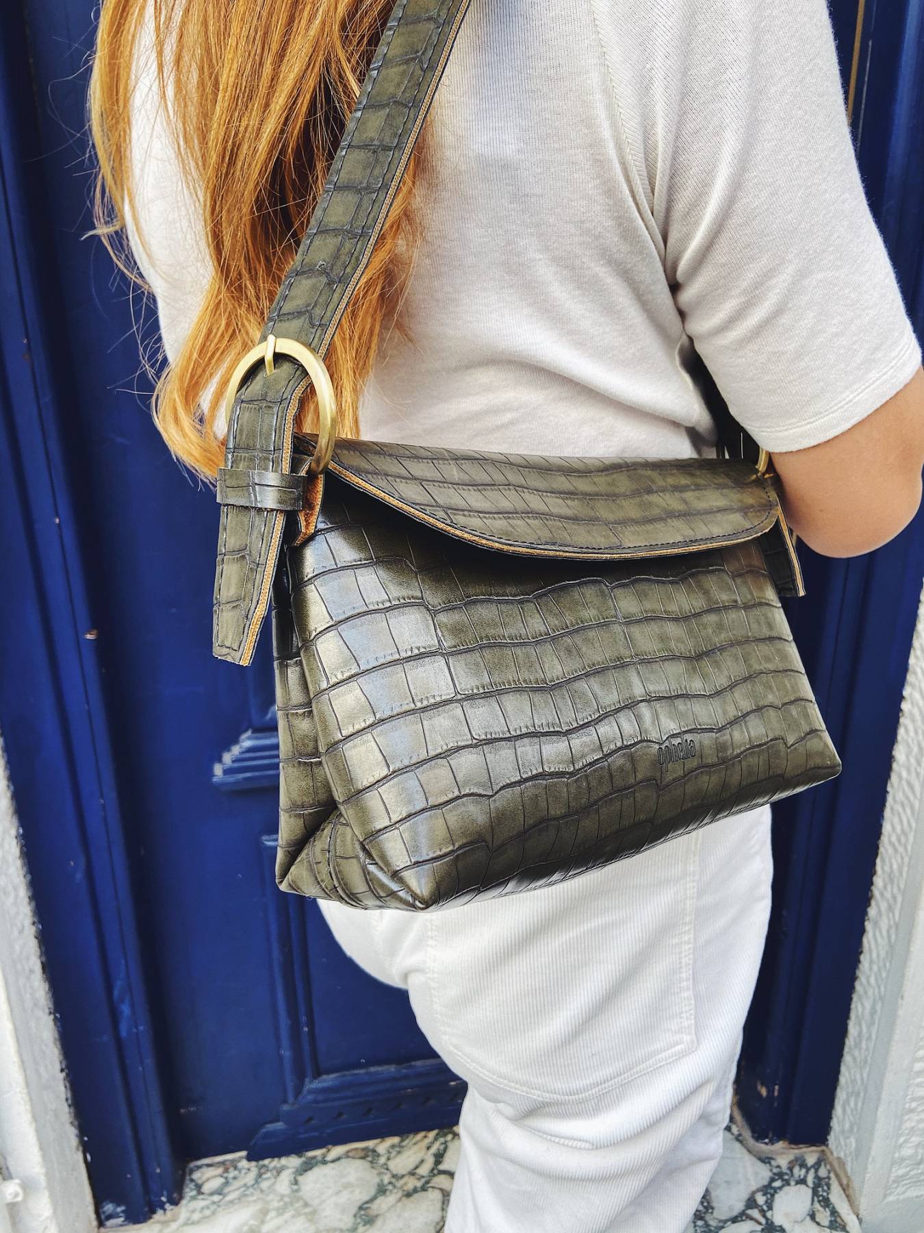 Retro bag - Green Croco