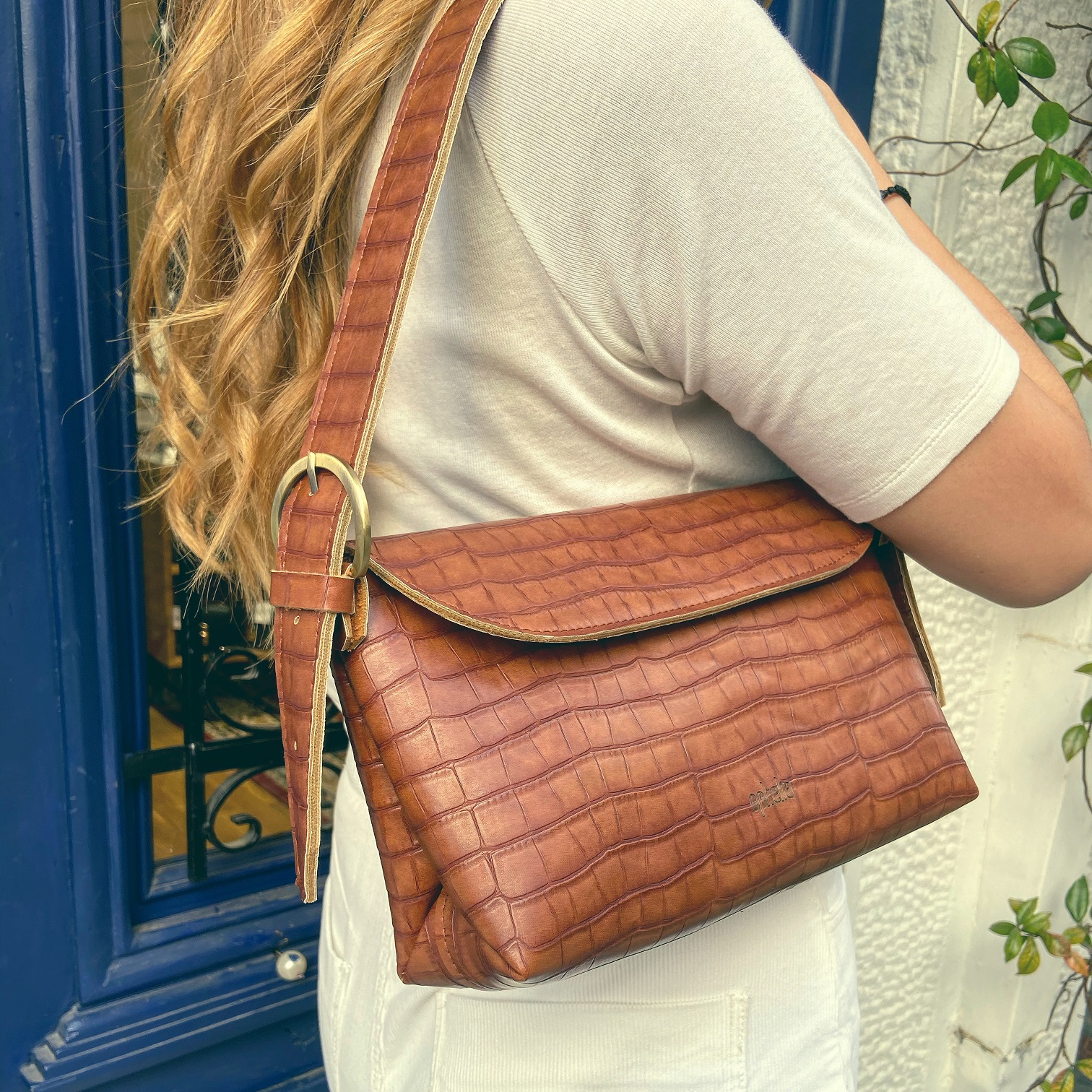 Retro bag - Camel Croco