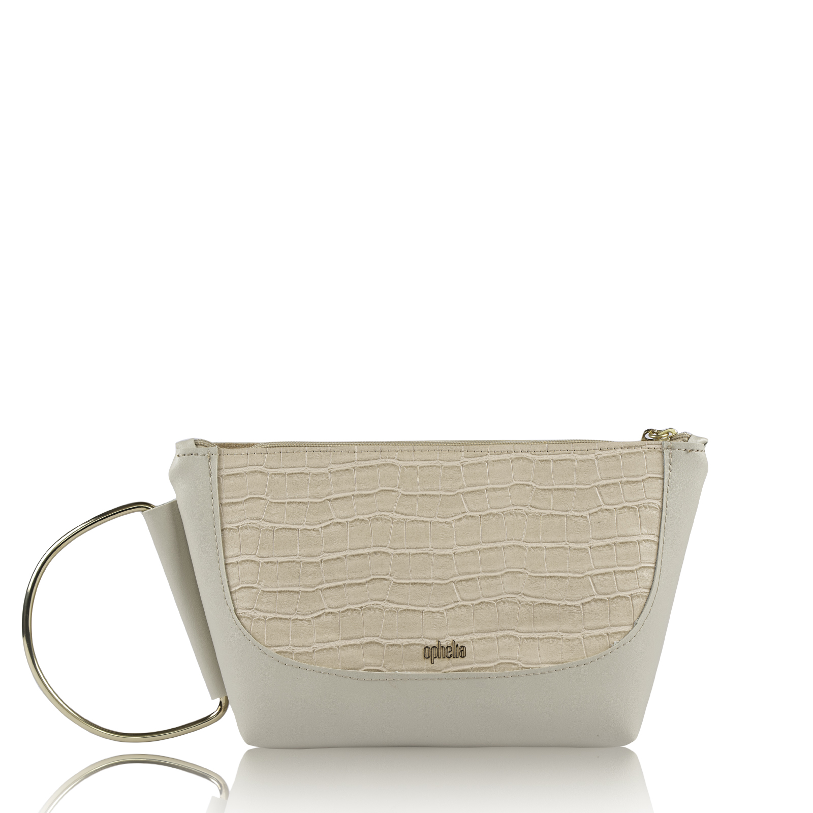 Clutch bracelet - Beige croco