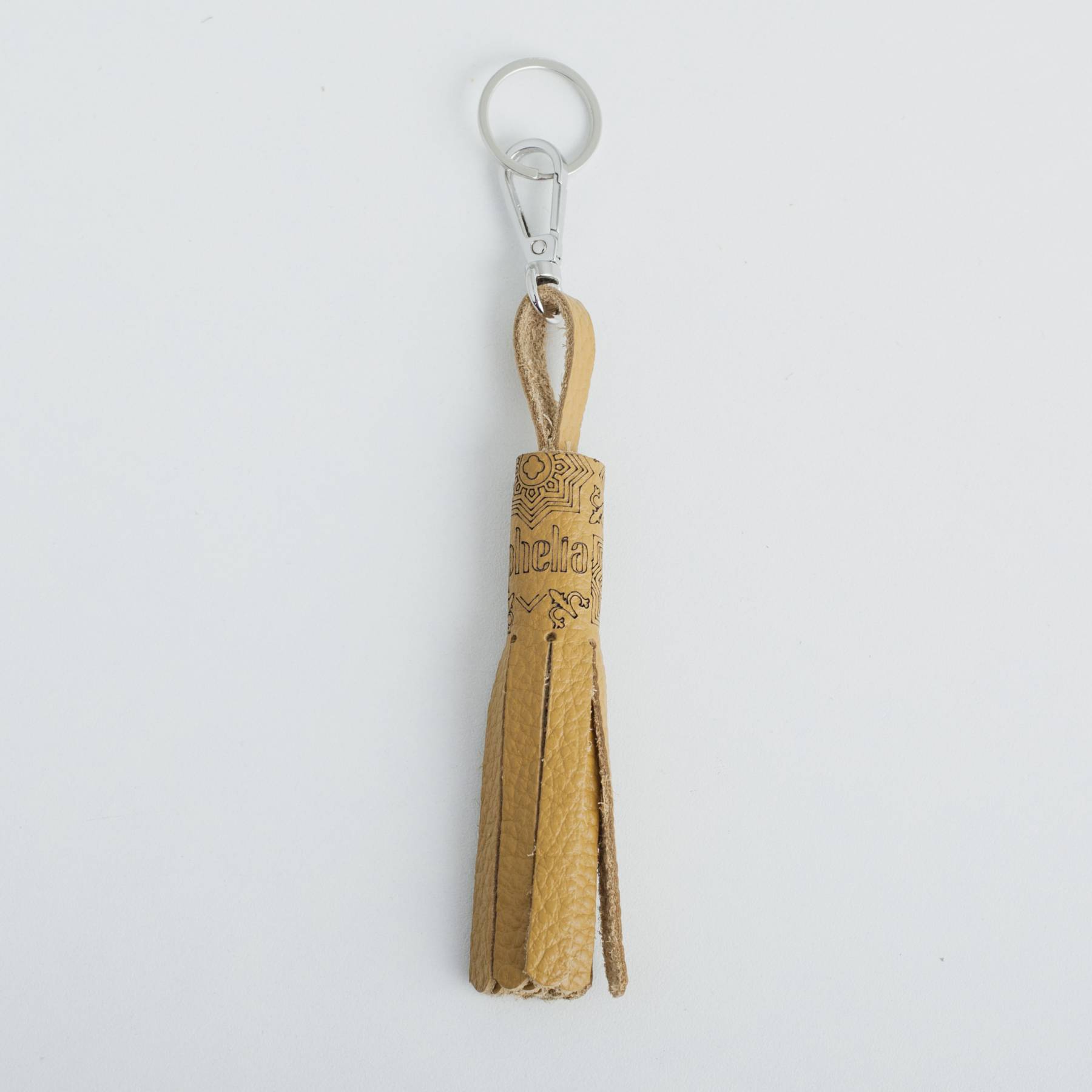 Keychain in Ocher leather