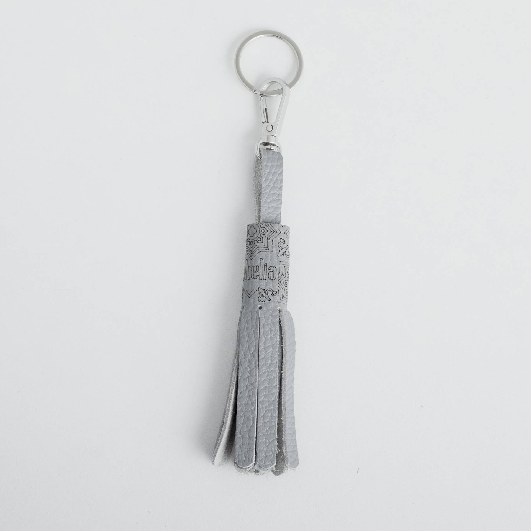 Keychain in Grey leather