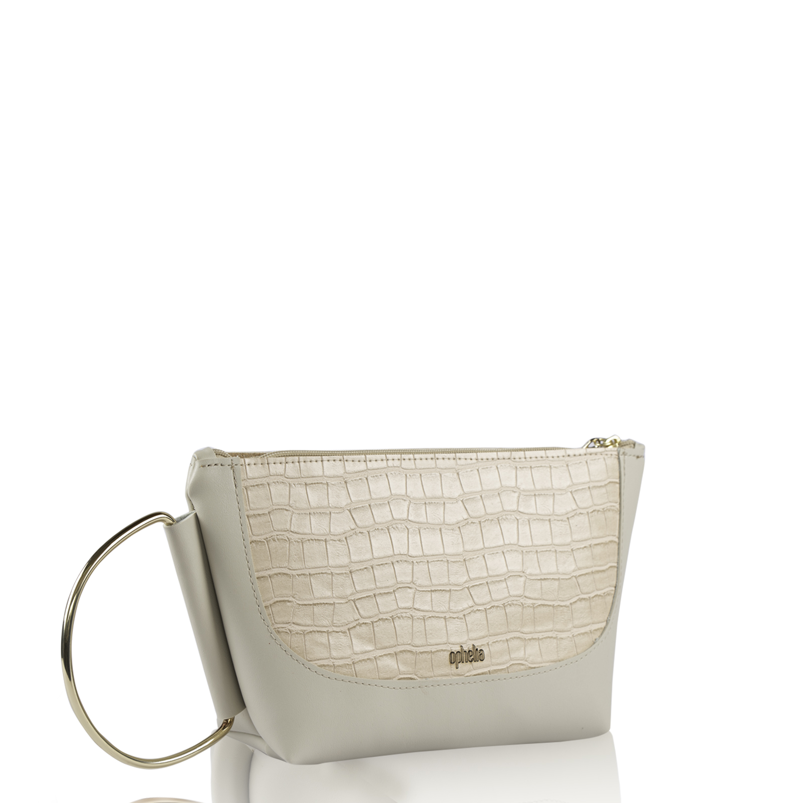 Clutch bracelet - Beige croco