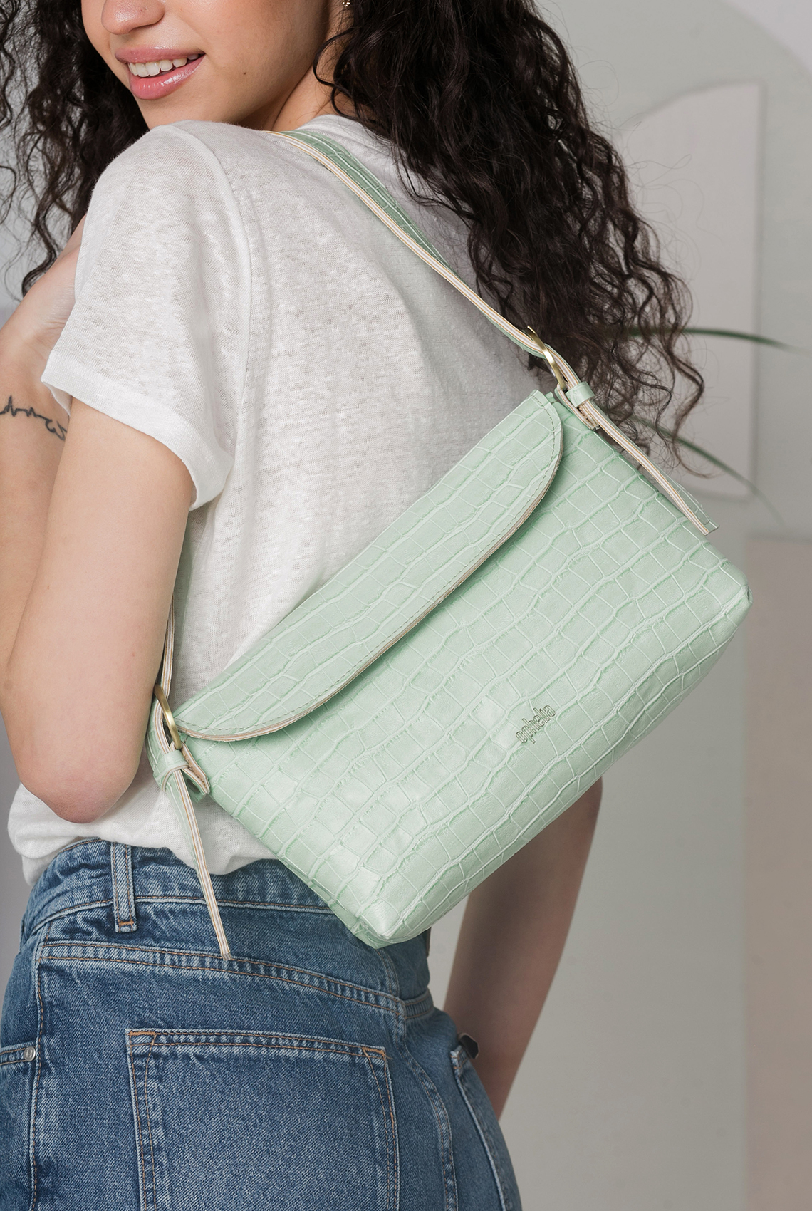 Retro bag - Mint Croco