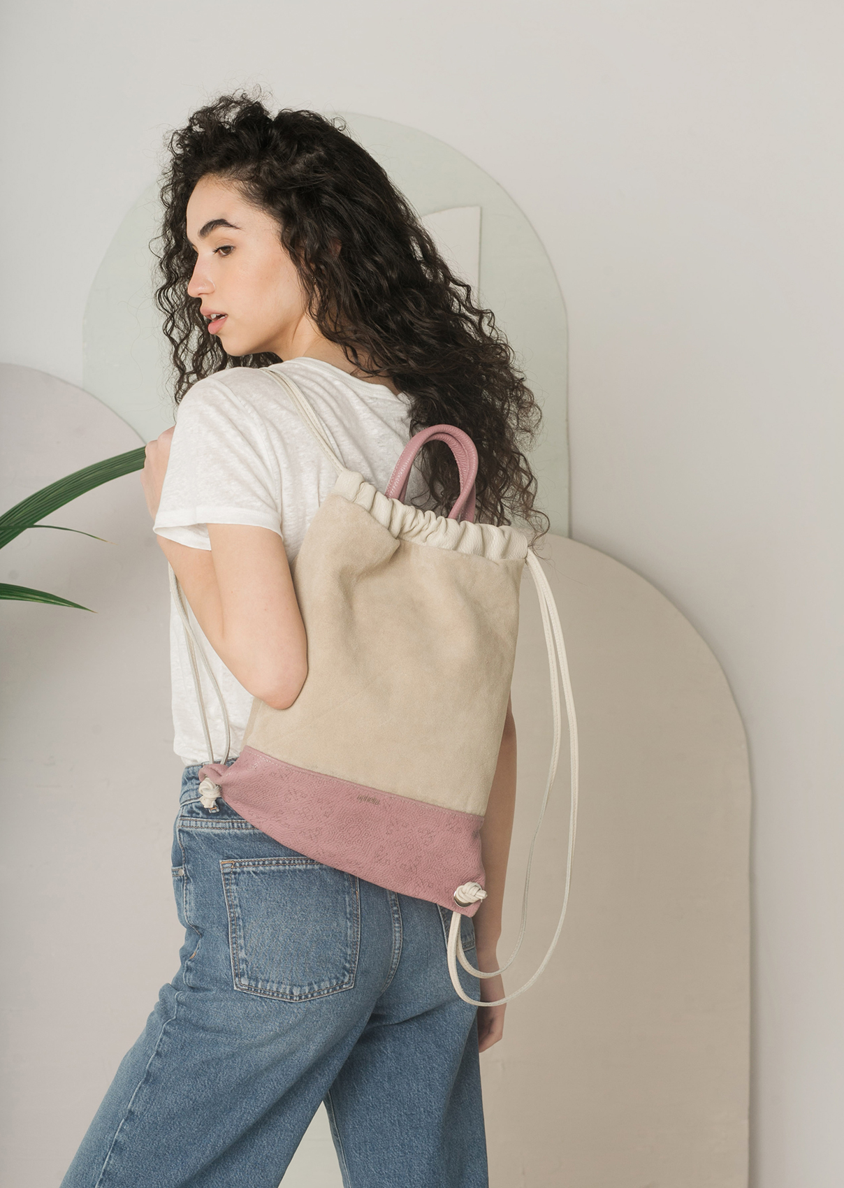 Backpack in Sabia-Malva Leather