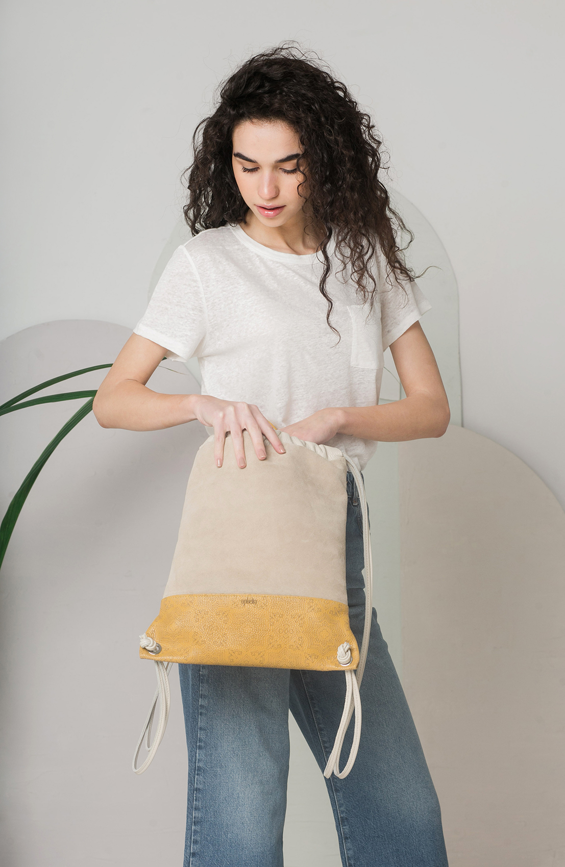 Backpack in Sabia-Ocher Leather