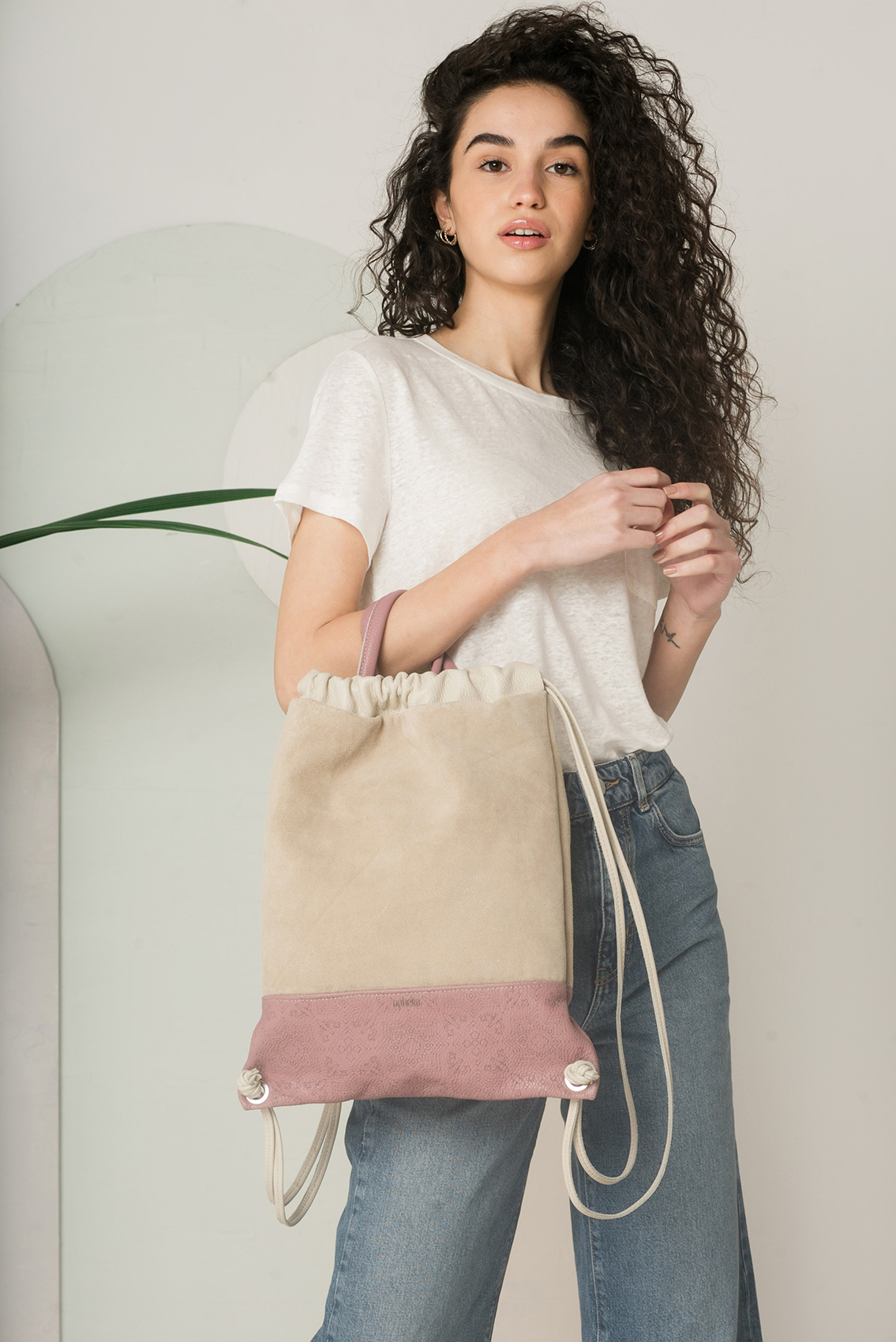 Backpack in Sabia-Malva Leather