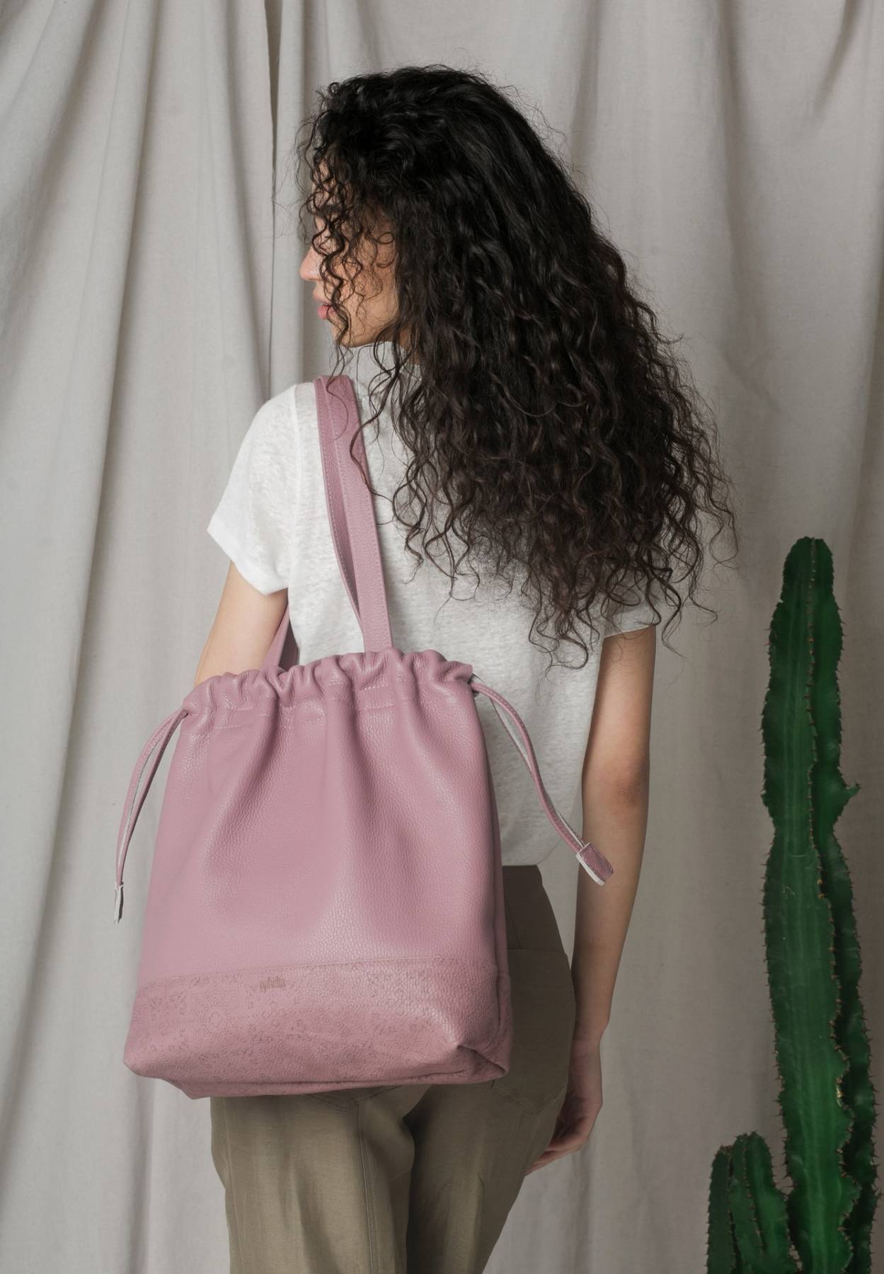 Tote bag in Malva Leather