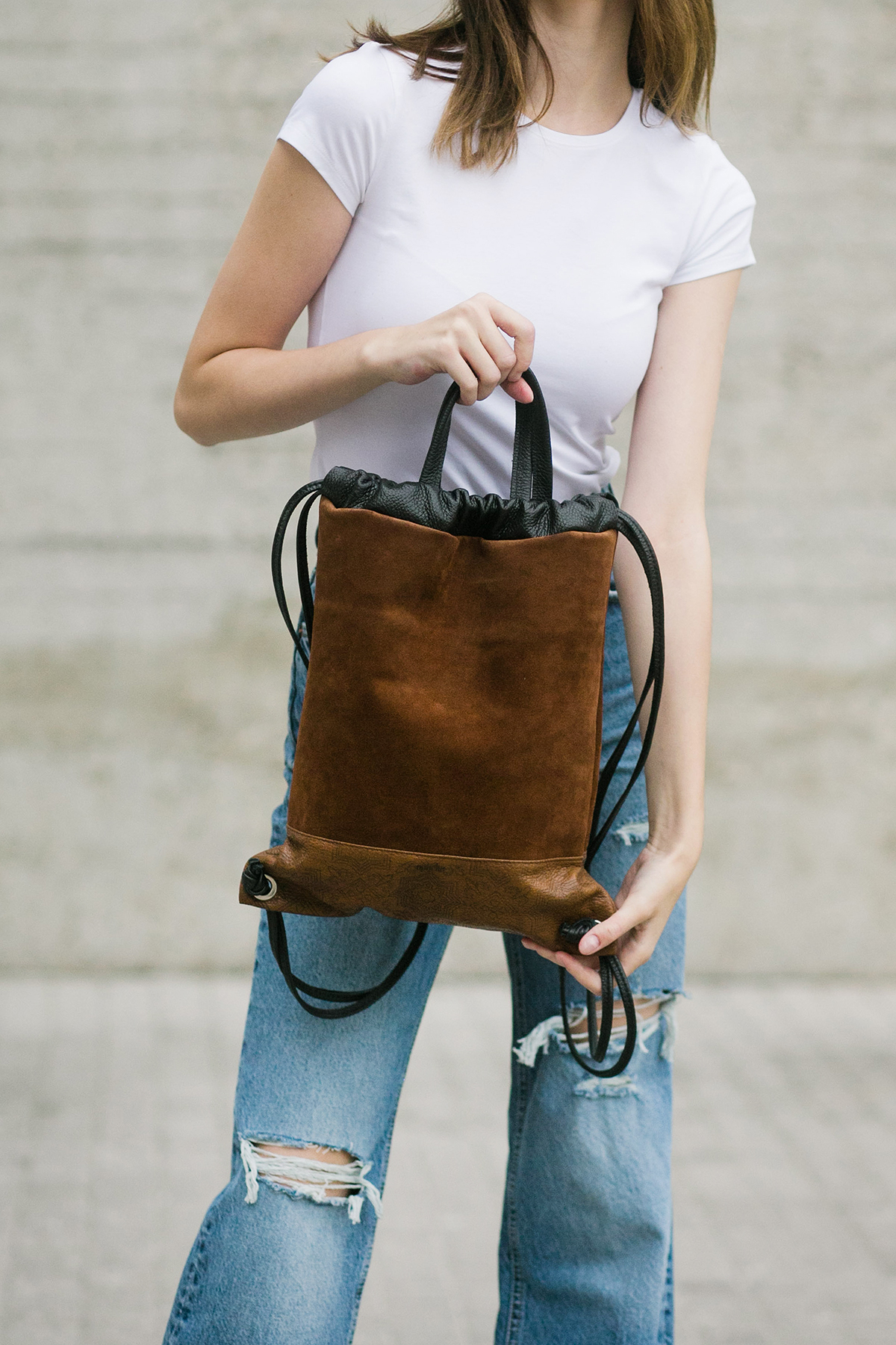 Backpack in Camel Leather