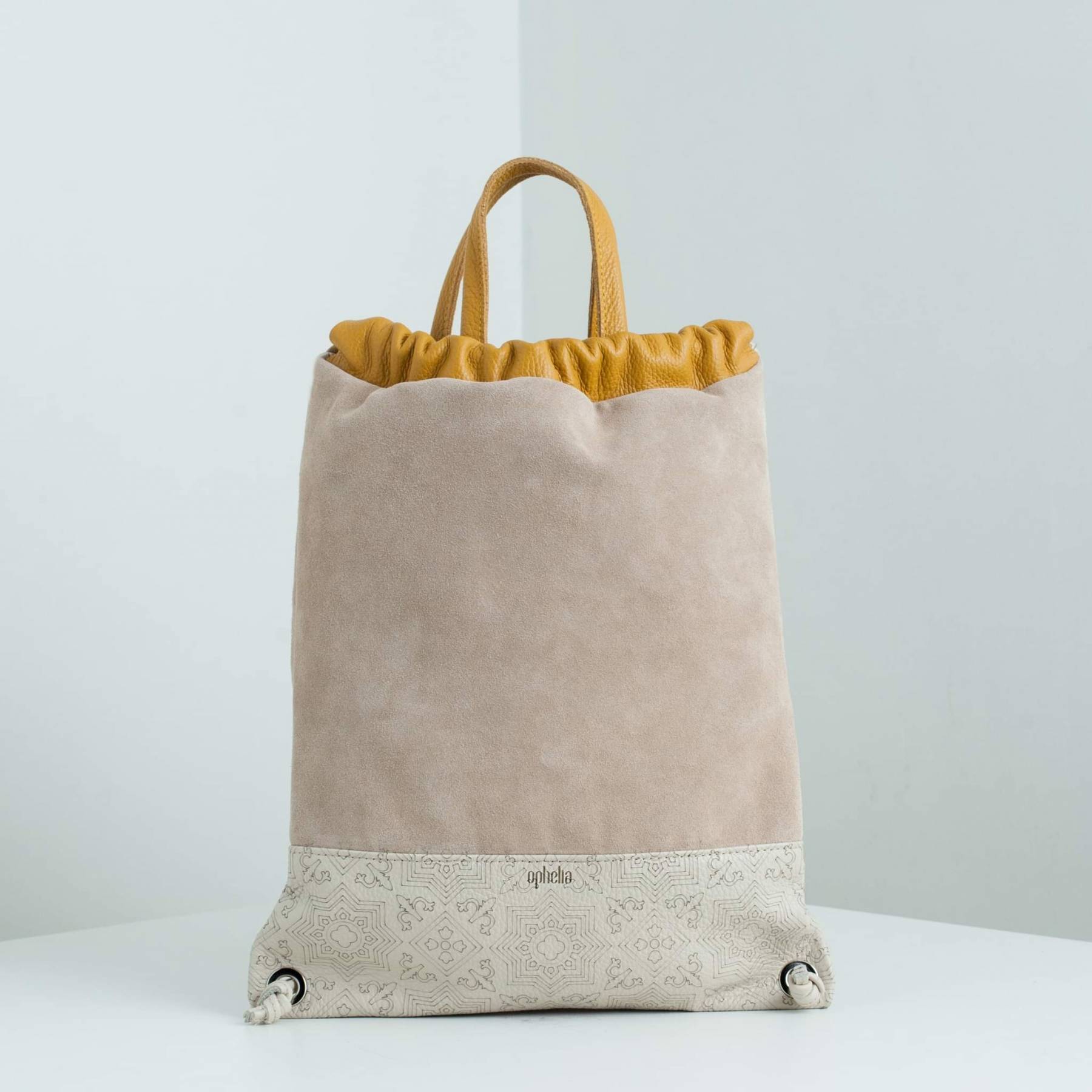 Backpack in Sabia-Beige Leather