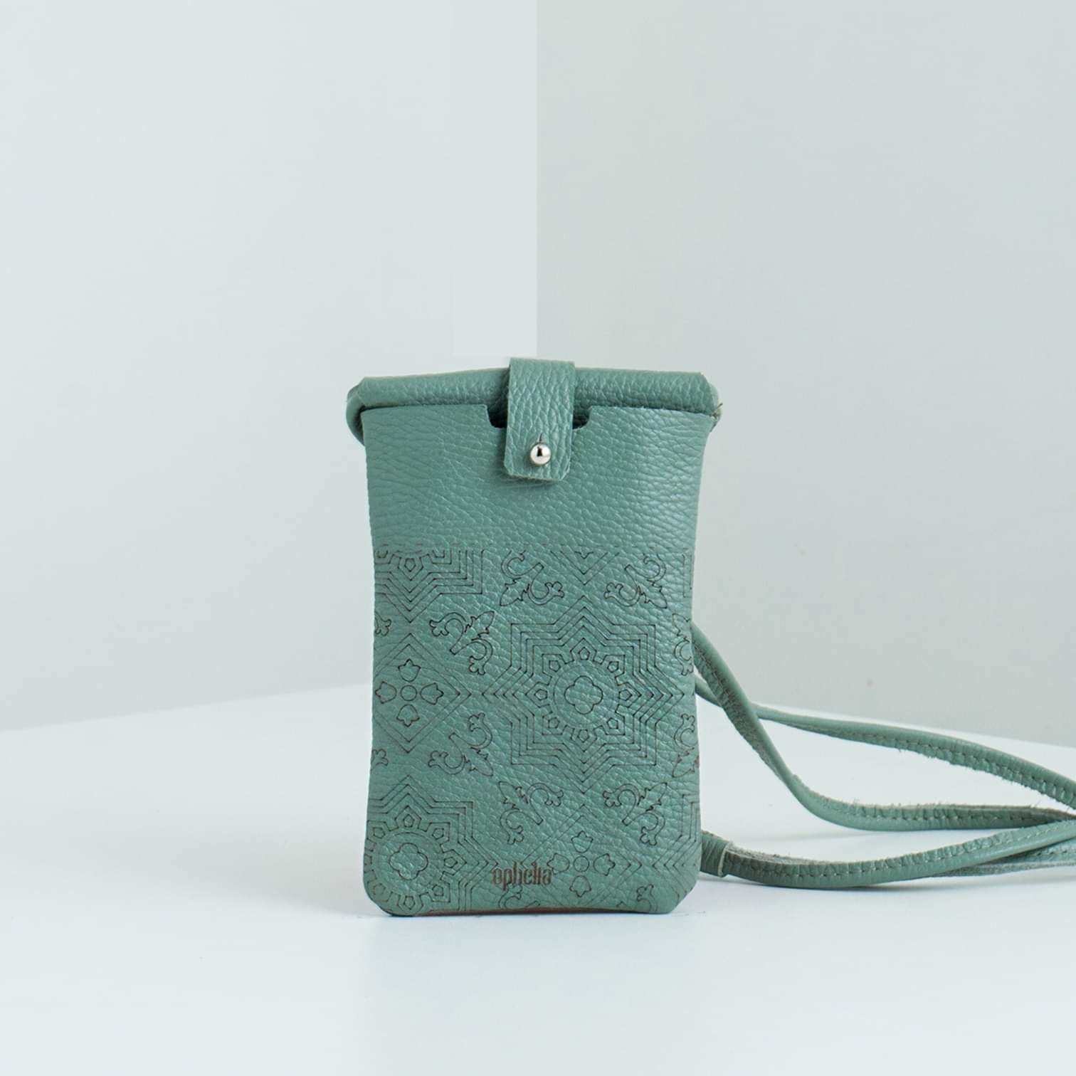 Mobile bag in Mint Leather