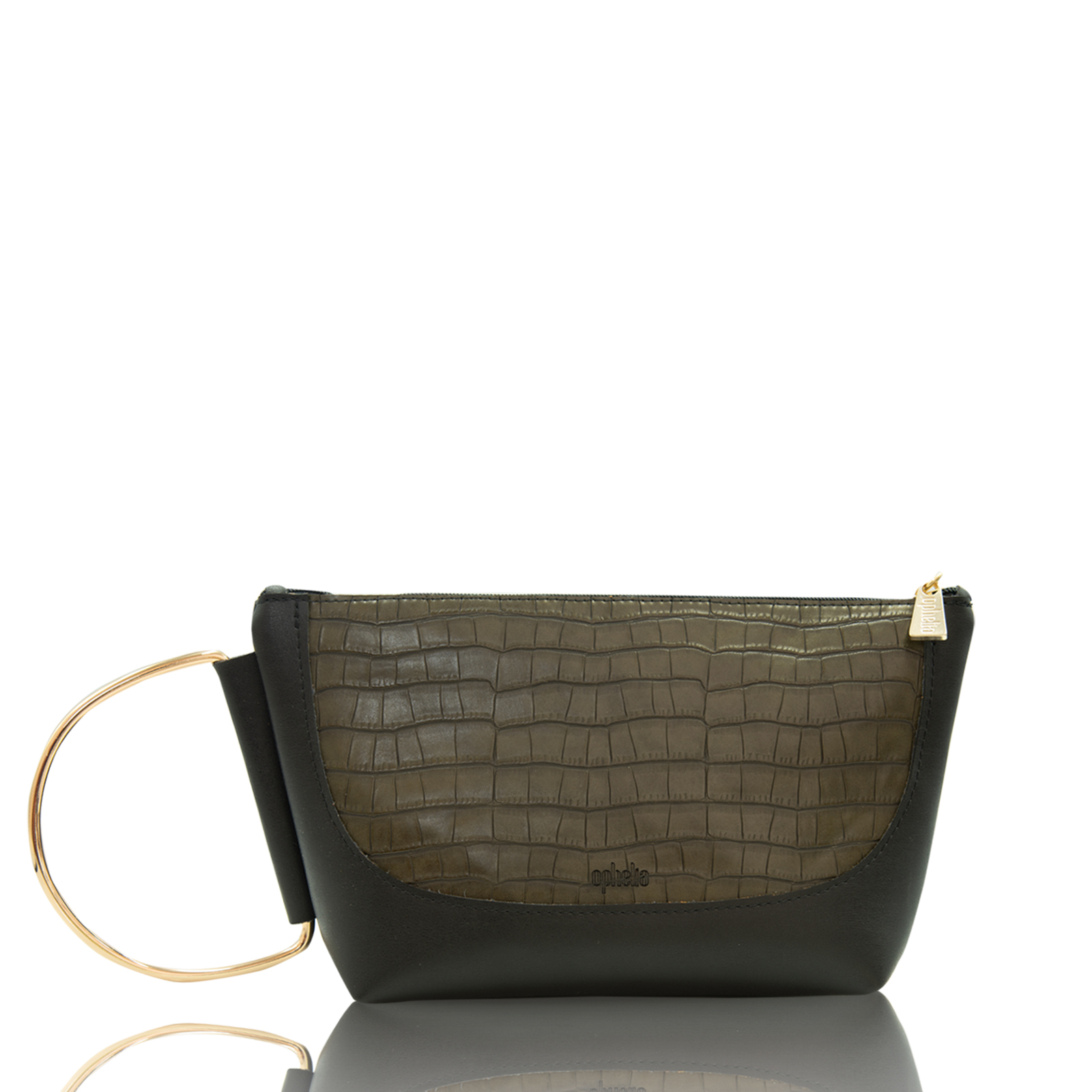 Clutch bracelet - Green croco