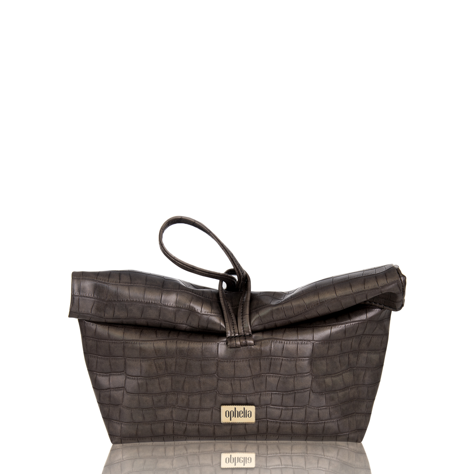 Roll Bag - Croco Grey