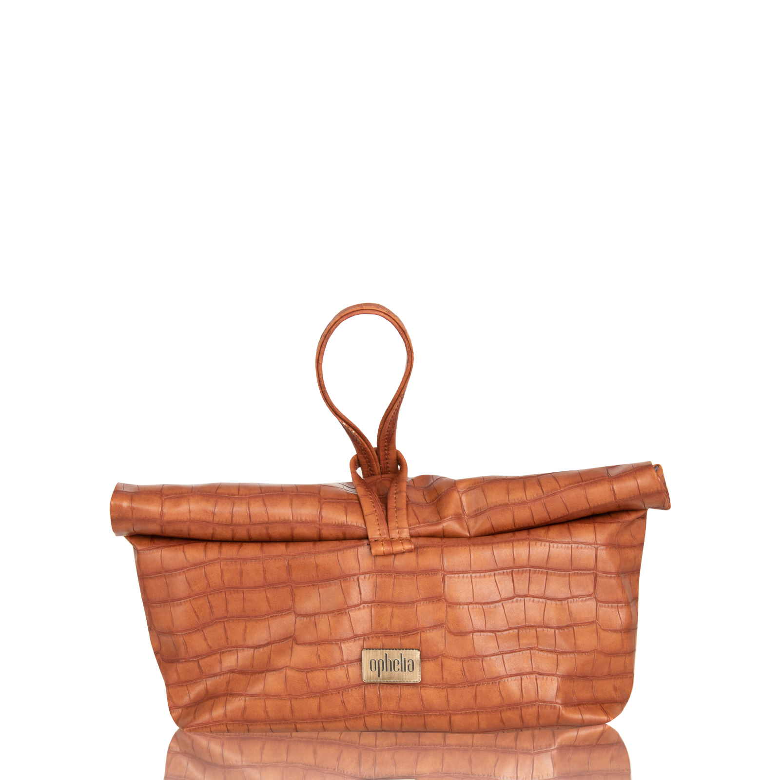 Roll Bag - Croco Camel