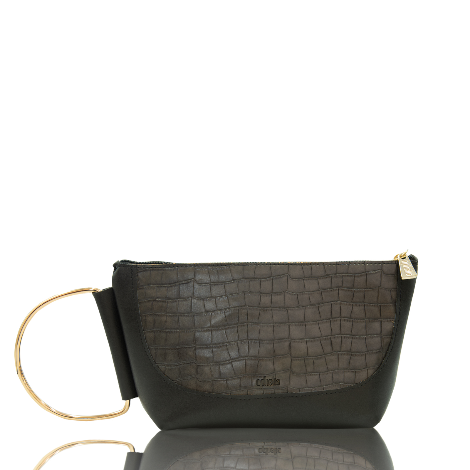 Clutch bracelet - Grey croco