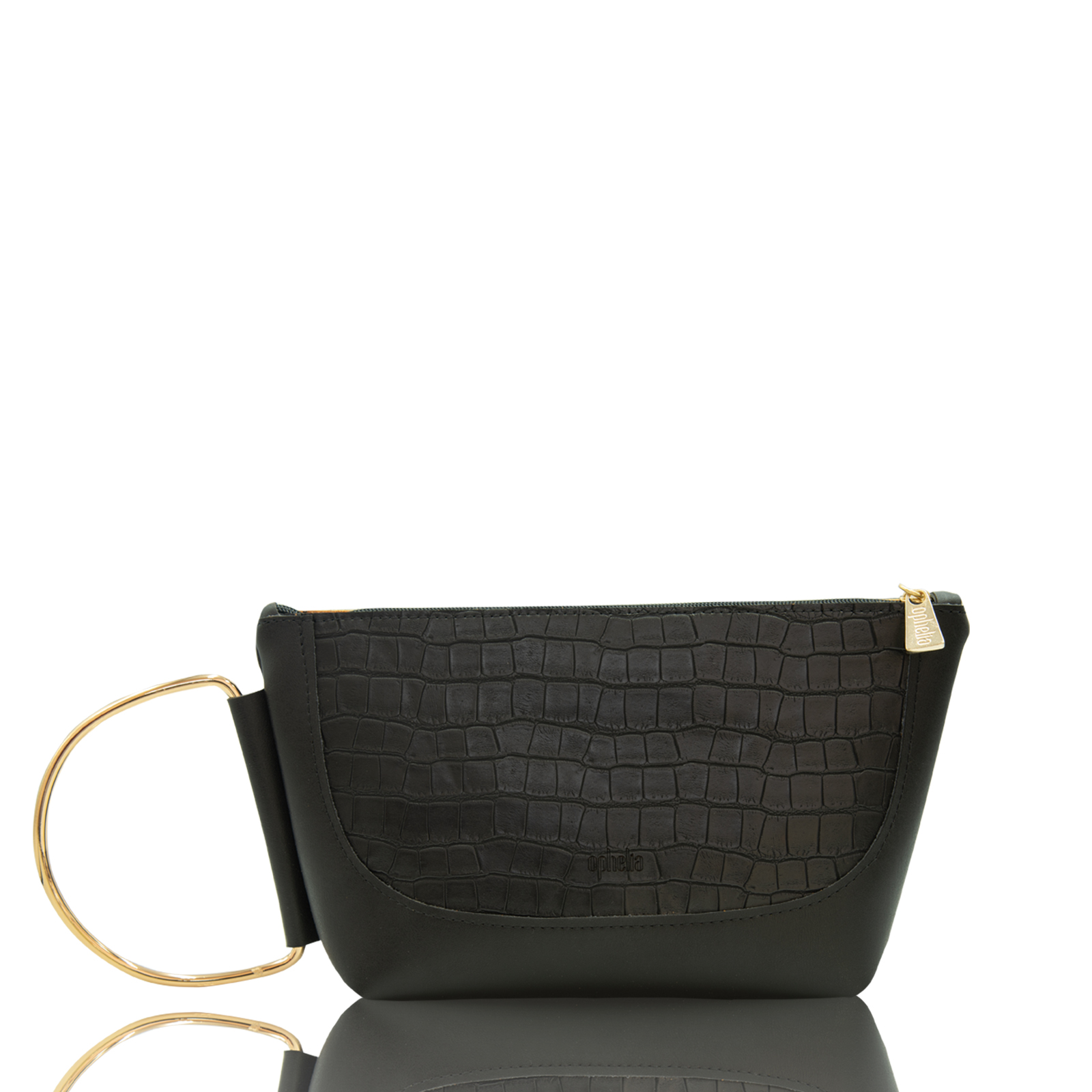 Clutch bracelet - Black croco