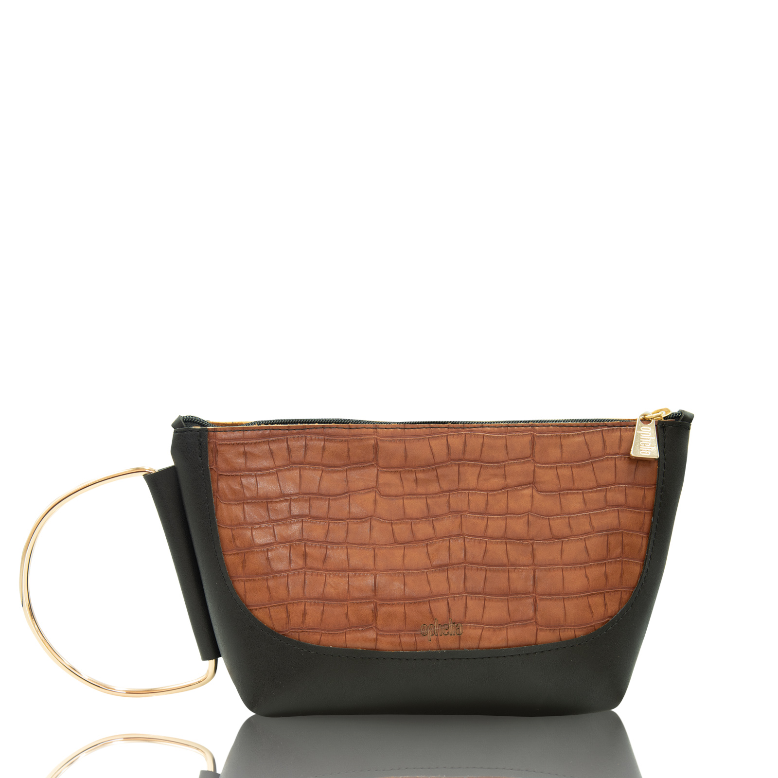 Clutch bracelet - Camel croco