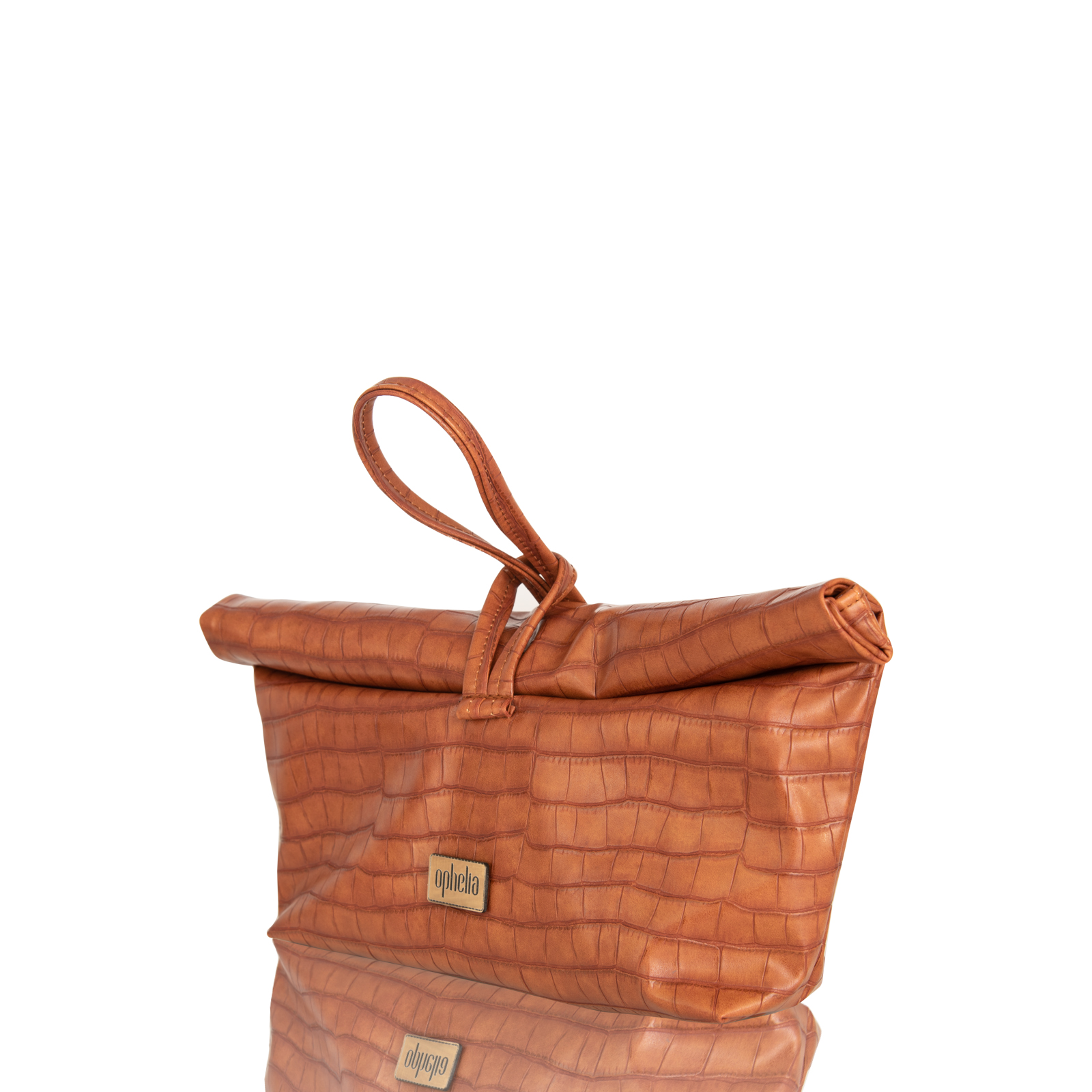 Roll Bag - Croco Camel