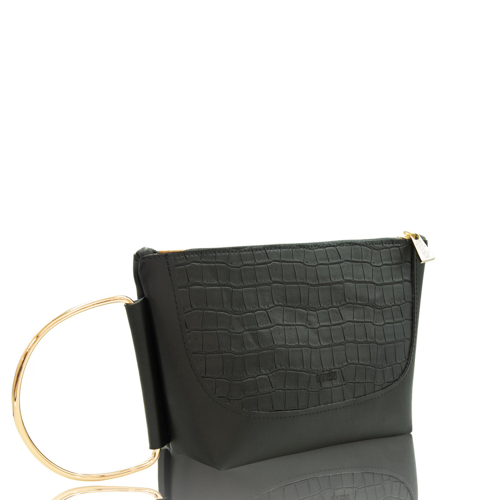 Clutch bracelet - Black croco