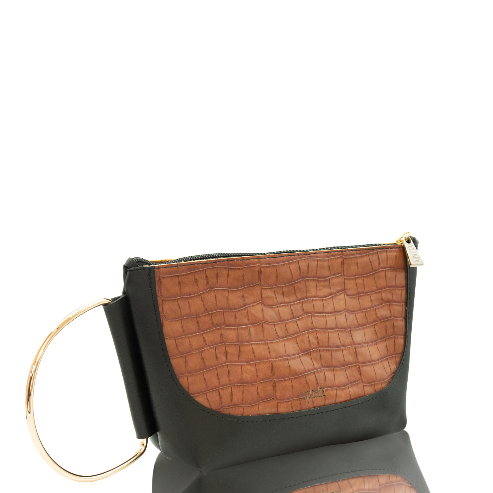 Clutch bracelet - Camel croco