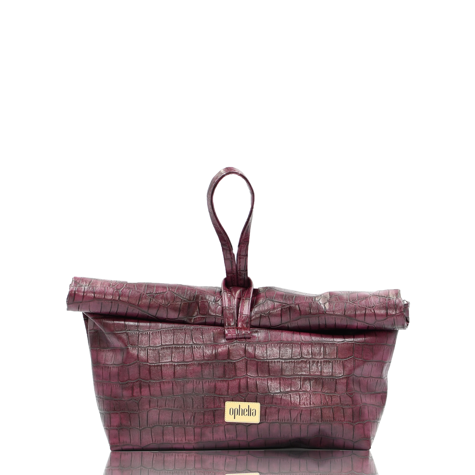 Roll Bag - Croco Bordeaux