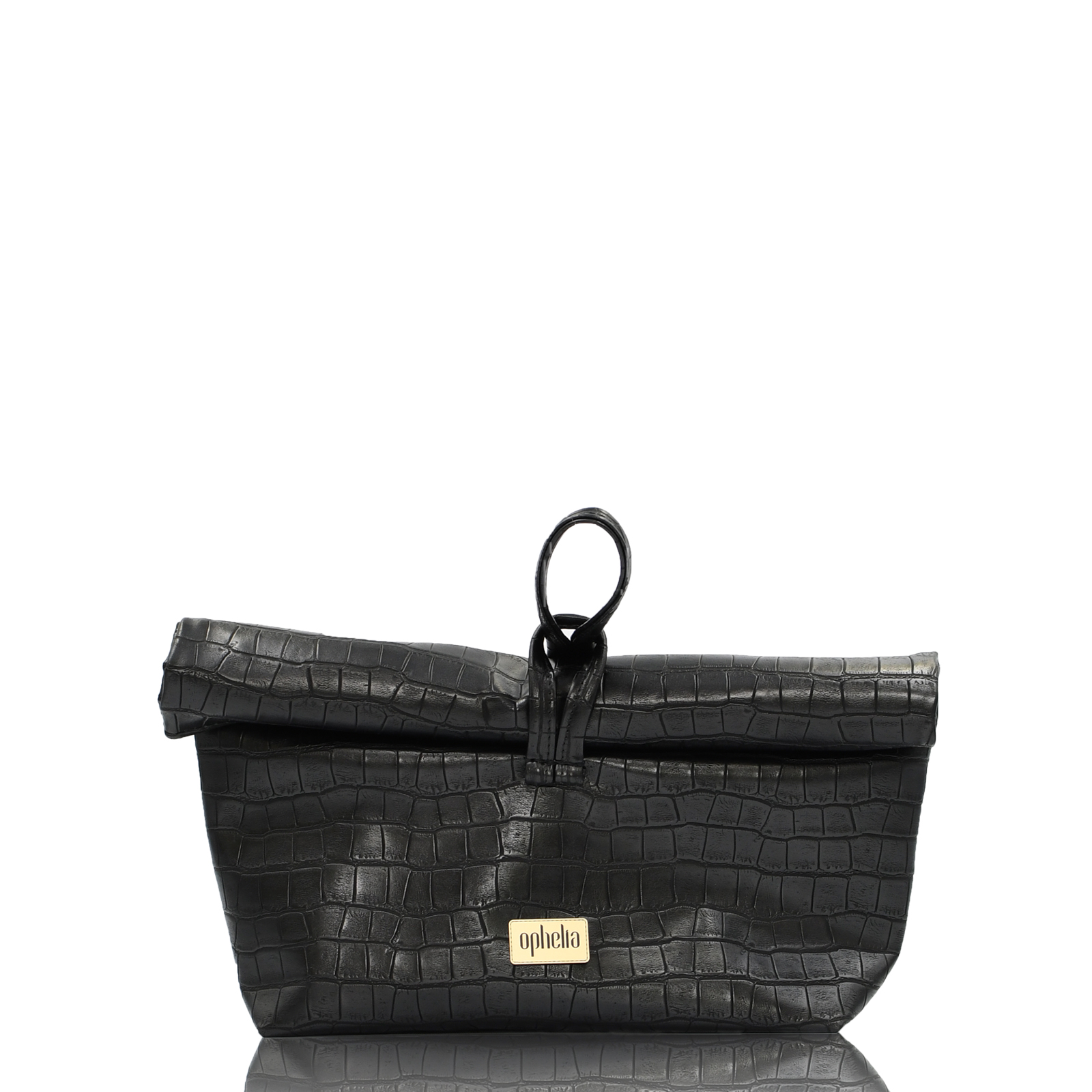 Roll Bag - Croco Black