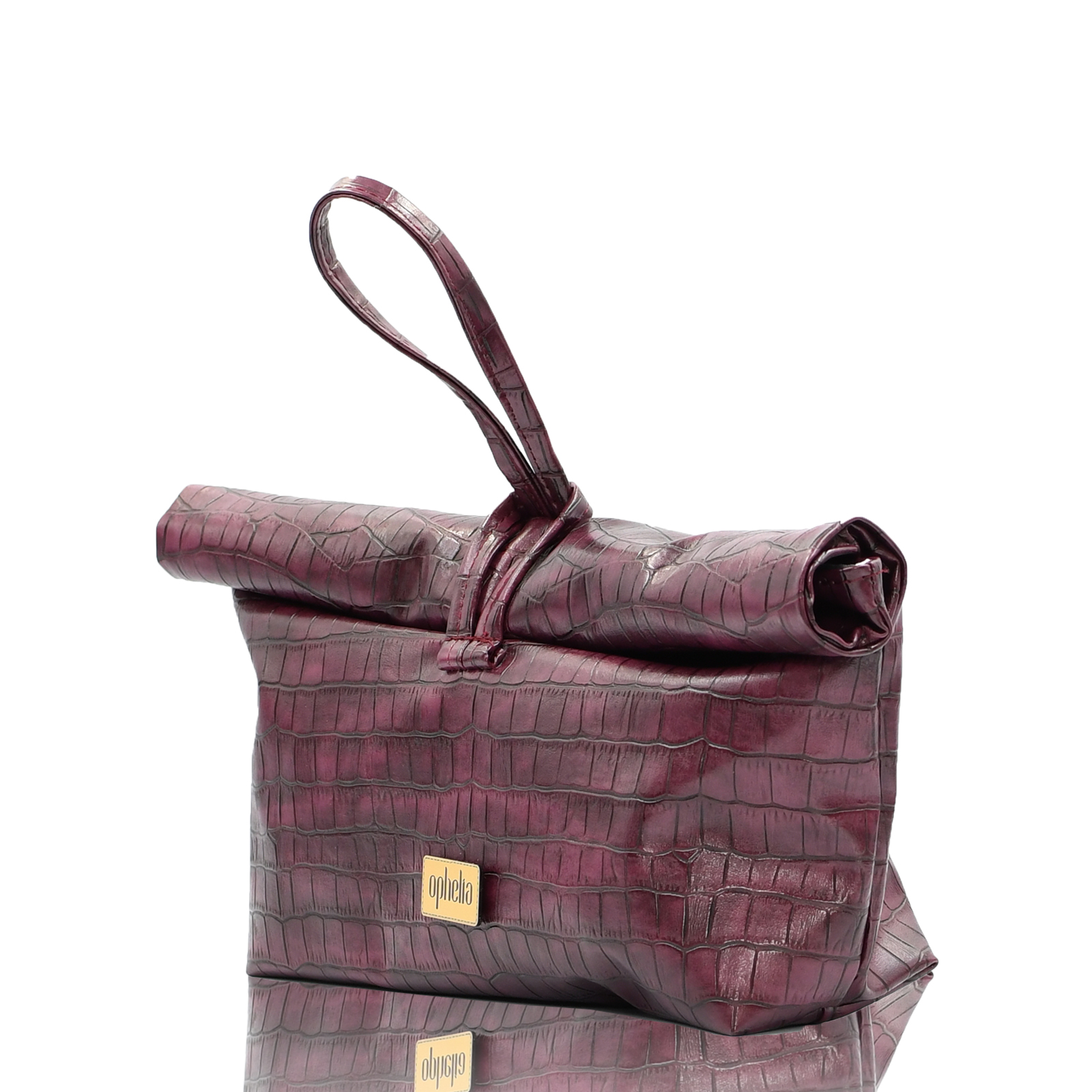 Roll Bag - Croco Bordeaux