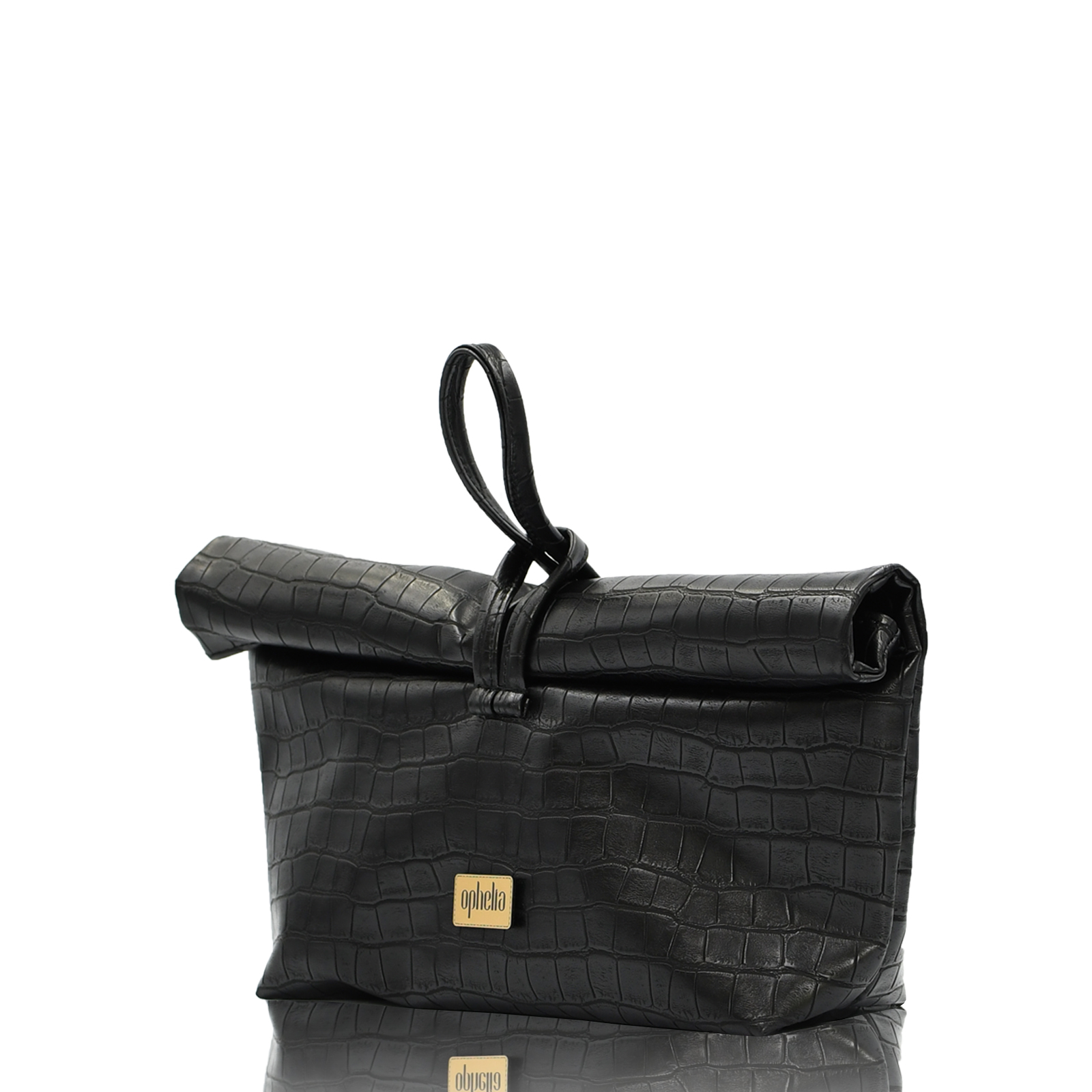 Roll Bag - Croco Black